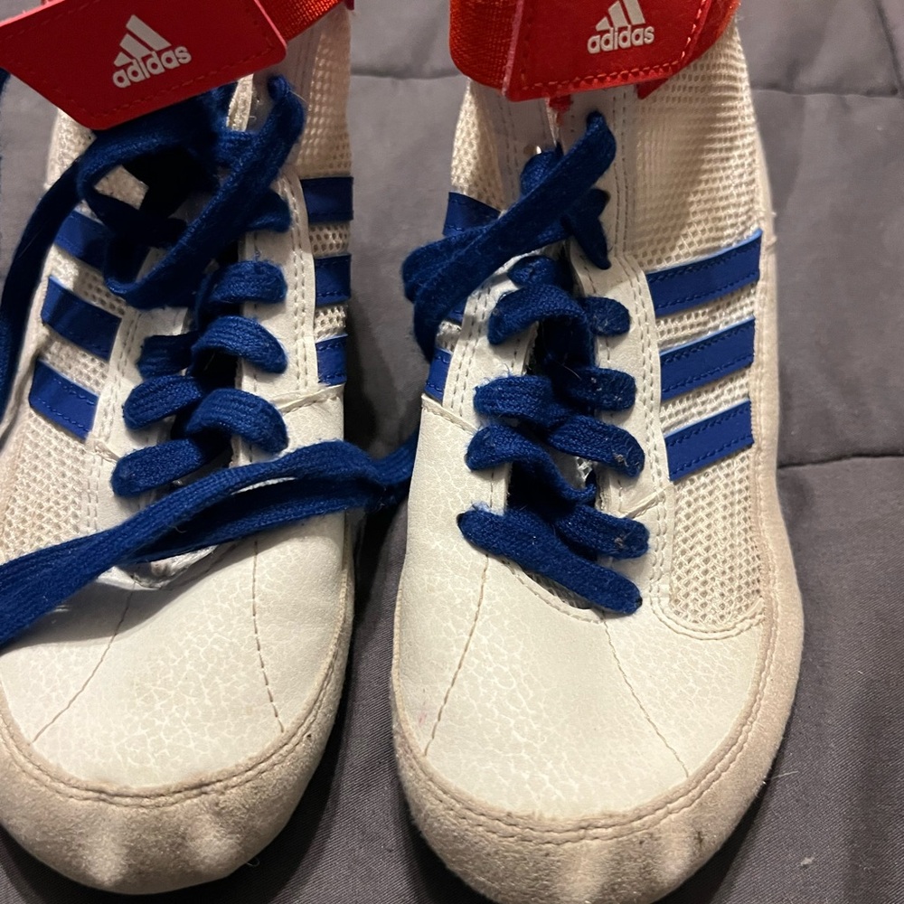 Adidas wrestling White Sneakers with Blue Accents